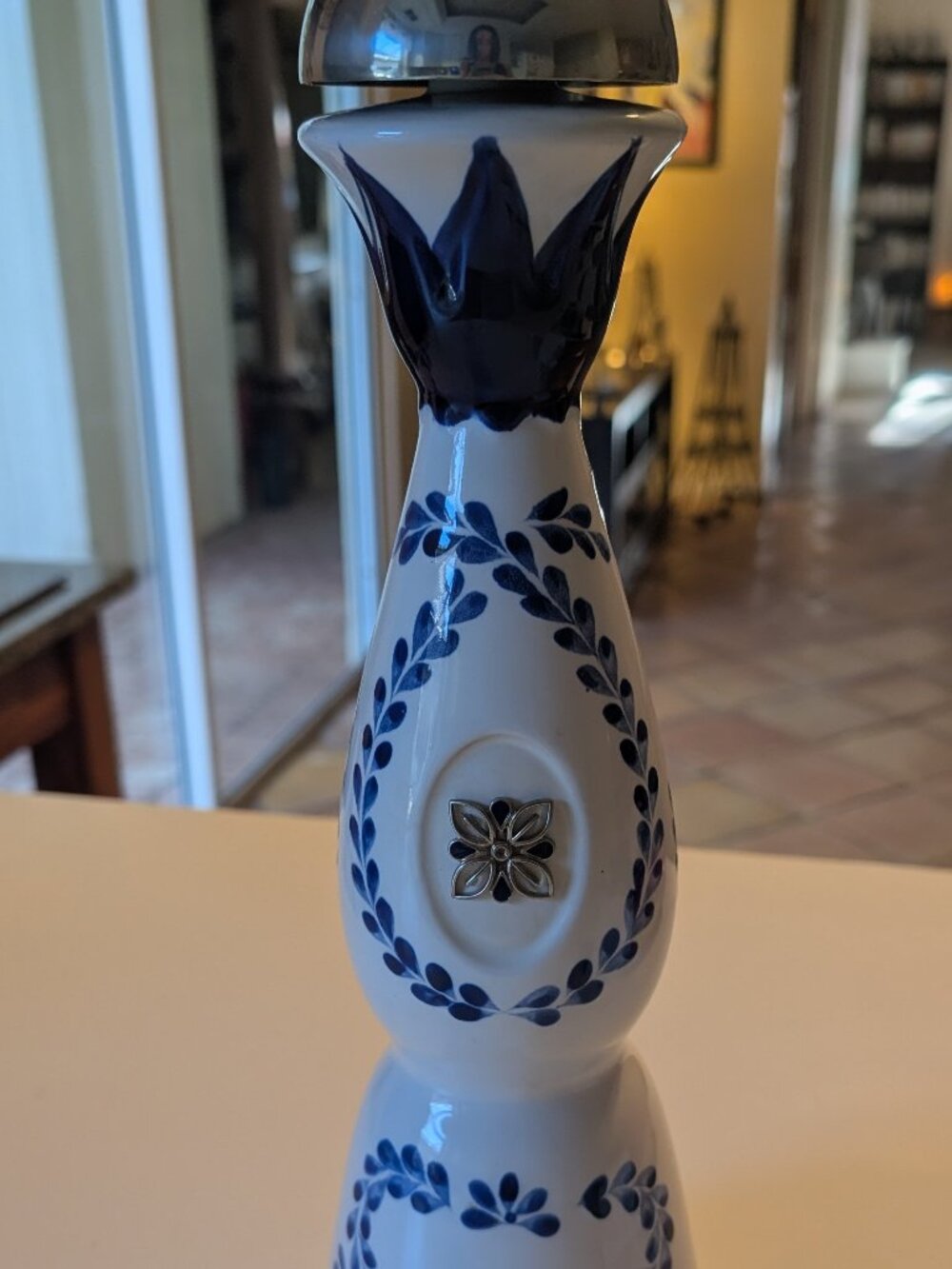 Empty Clase Azul Reposado Ceramic Tequila Bottle with Lid